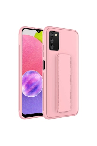 Galaxy A03s Kılıf Zore Qstand Kapak Pembe