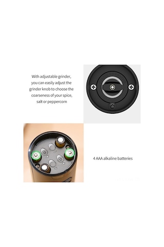 Novahub Siyah Abs Baharat Değirmeni - 25w, 6v, 4xaaa Pil İle Çalışır Piller Dahil Değil Siyah