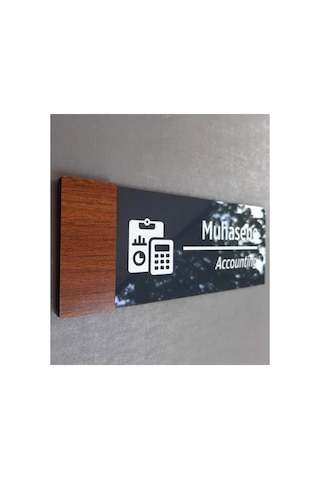 Smartad Wooden Serisi Muhasebe Yönlendirme Tabelası Standart