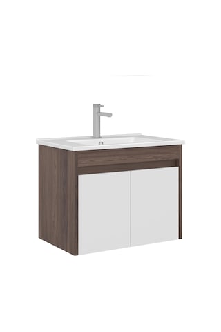 Orka Serra 65 Cm Navaro/beyaz Banyo Dolabı Alt Modül Ve Lavabo Navaro/beyaz