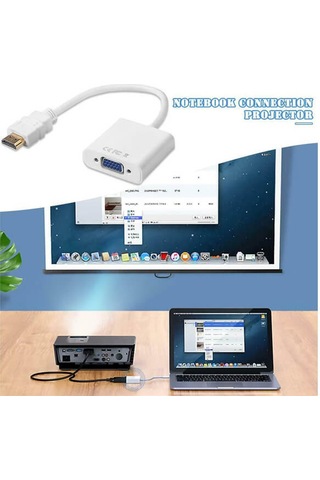 HDMI To Vga Çevirici Vga Projeksiyon Notebok Pc Uyumlu Kablo