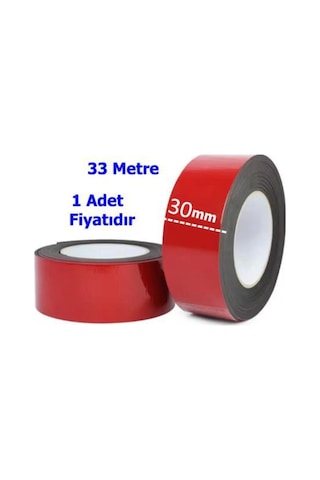 Çift Taraflı Bant Kırmızı 30mm X 33 Metre