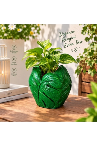 Yaprak Dekorarif Saksı O90 7x8 Cm
