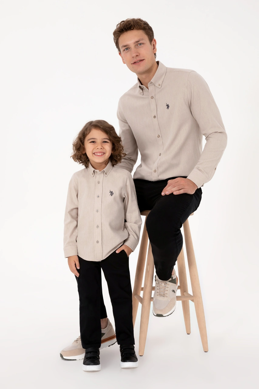 U.s. Polo Assn. Erkek Bej Gömlek Basic 50316721-vr011 Bej