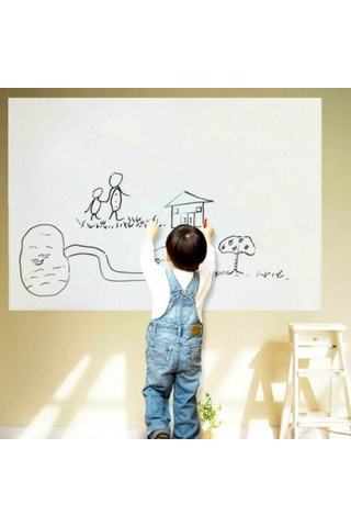 Ollevra Silinebilir Kalemli Sticker Duvara Yapışabilen Yazı Tahtası 60x100 Cm Beyaz