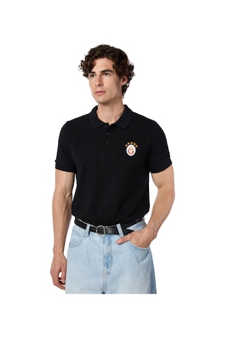 Gsstore Galatasaray 5 Yıldız Klasik Logo Polo T-shirt E251403 Siyah