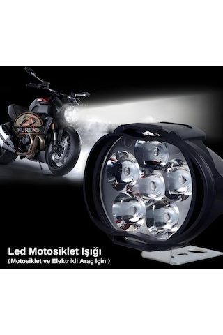 9 Led Motosiklet Farları Parlak Beyaz Işık 15000 Lümen Led Scooter Spot Işığı Motosiklet Sis Lambası 2 Adet