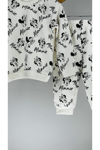 Kız Bebek 2 Li Günlük Pamuklu Takım Alt Üst Günlük Şık Set 6 24 A Beyaz