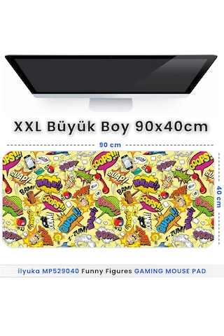 İlyuka Mousepad 90x40cm Büyük Boy Xxl Mp529040 Funny Figures