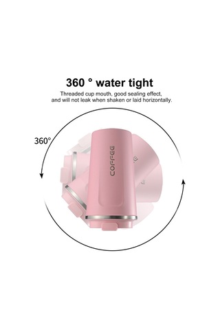 Samdoo 304 Çelik İkili Vakumlu Isıtıcı Bardak, 510ml Pembe, Araçta Taşınabilir, Ev Ofis Spor Seyahat Kullanıma Uygun Siyah