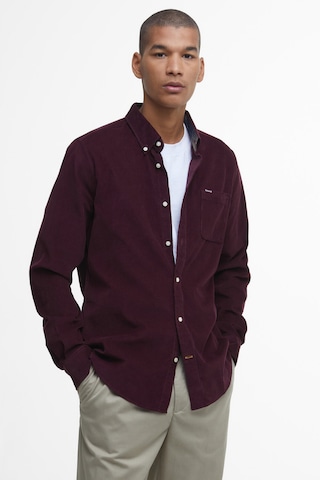 Barbour Ramsey Tailored Cord Gömlek Re89 Winter Red Bordo