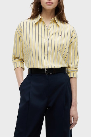 Tommy Hilfiger Poplin Çizgili Boxy Gömlek Kadın Gömlek Ww0ww49940 0fr Sarı