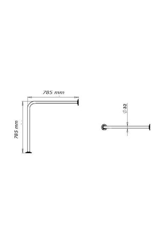 Maxiflow Paslanmaz Yerden Bedensel Engelli L Tutunma Barı 75Cm