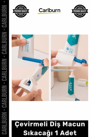 Pratik Ergonomik Tasarruf Sağlayan Kaliteli Banyo Aparatı Çevirmeli Diş Macun Sıkacağı 1 Adet Çok Renkli