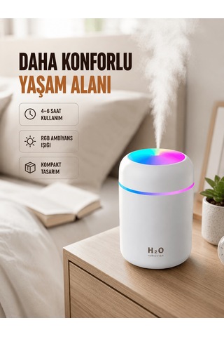 Usb Girişli Taşınabilir Mini Nemlendirici 300ml Su Hazneli - Xuczh2onemlendiriciiii-6