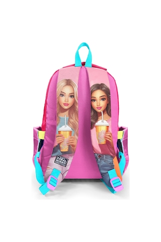 Coral High Kids Pembe Neon Mercan Fashion Girl Desenli Üç Bölmeli Okul Sırt Çantası 23669 Neon Mercan