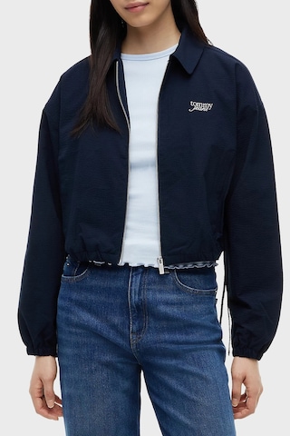 Tommy Jeans Su İtici Gofre Dokulu Gömlek Yaka Relaxed Fit Kadın Mont Mont Dw0dw22912 C1g Lacivert