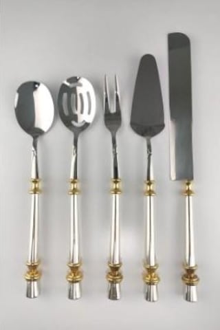 Royking Leydi 5 Parça Servis Seti Gümüş Eym 020