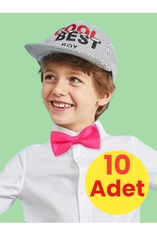 Tezzgelsin Erkek Çocuk Saten Papyon 10 Adet Fuşya