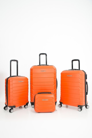 Las Vegas Polo Club Abs Kabin Orta Büyük Ve Makyaj Boy 4'lü Travel Valiz Bavul Seti Turuncu