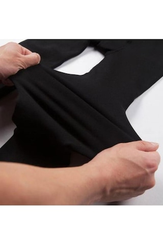 Kompedan Termal İçi Peluş Kışlık Kadın Tayt İçlik Siyah