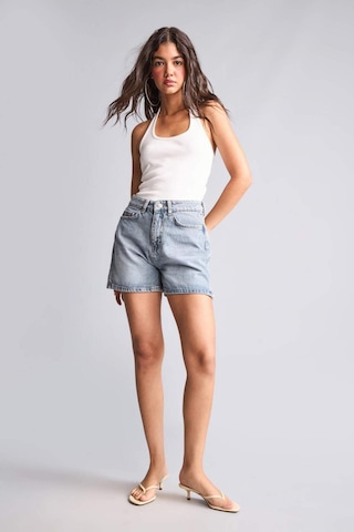 Defacto %100 Pamuk Mom Fıt Mavi Denim Şort I3183ax26hsnm28 Mavi-nm28