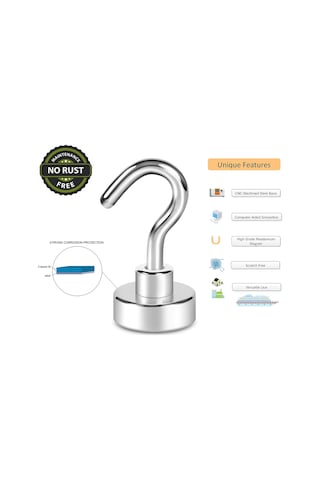 10 Adet Manyetik Kanca, Kancalı Güçlü Toprak Mıknatısları