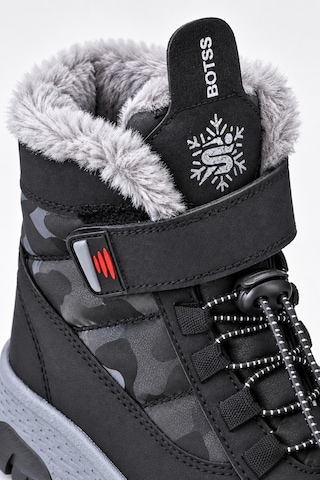 Muggo Peak İçi Kürklü Cırtlı Ve Bağcıklı Unisex Çocuk Kar Botu Siyah