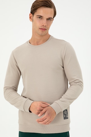U.S. Polo Assn. Erkek Regular Fit Bisiklet Yaka Taş Sweatshirt 50293471-VR049