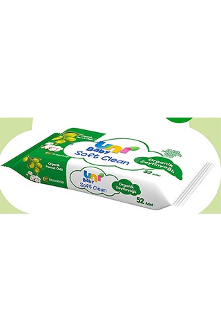 Uni Baby Soft Clean Organik Zeytinyağlı Islak Mendil 3x52 Adet Islak Mendil