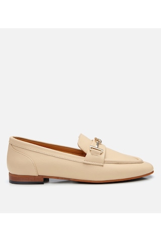 Hotiç Kadın Deri Bej Tokalı Klasik Loafer