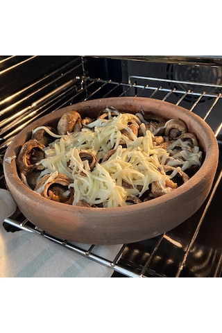 Toprak Mantar Güveci 22 x 4 CM Kahverengi