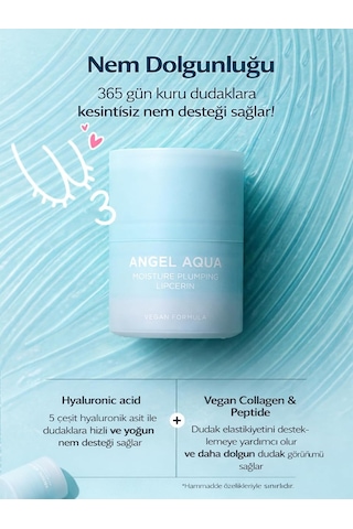 Angel Aqua Moisture Plumping Lipcerin Nemlendirici Dolgunlaştırıcı Dudak Balmı 15 Ml