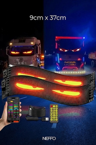 Matrix Şeytan Göz Kayar Led Panel Tabela Uzaktan Kumandalı Telefon Üzerinden Tasaralama 37cm