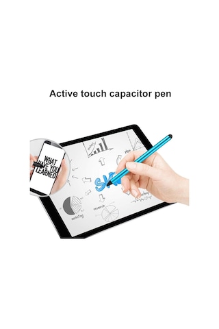 Jms  Parmak İzi Önleyici  Tablet İçin Çift Ekranlı Dokunmatik Kapasitif Çizim Kalemi Stylus Kırmızı