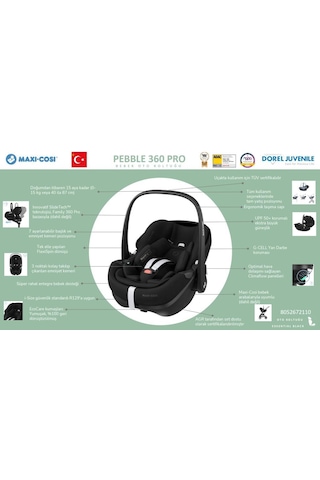 Maxi-Cosi Pebble Slidetech Tam Yatabilen 0-13 kg Ana Kucağı ve Oto Koltuğu Twillic Truffle