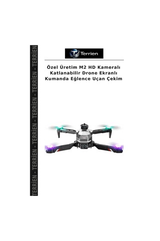 Özel Üretim M2 Hd Kameralı Katlanabilir Drone Ekranlı Kumanda Eğlence Uçan Çekim