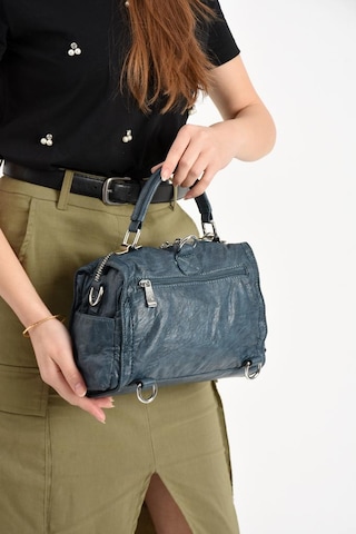 Baginn Y.s.deri Kadın Postacı Çanta 30 22 Cm Vegan Deri İster Sırt İster Omuz Işıklı Aksesuar Çapraz Çanta Mavi