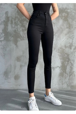St.poll Likralı Yüksek Bel Skinny Fit Jeans Pantolon Siyah