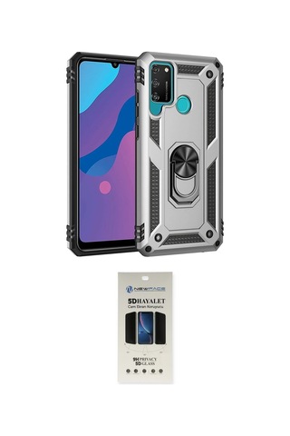 Cep Huawei Uyumlu Y6p Kılıf Ahenk Klasik Koleksiyonu İkili Koruma Seti Najmaddin Yeşil