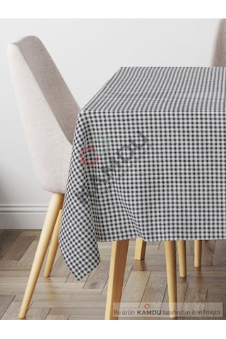 170 X 170 Cm Pötikare Desen Masa Örtüsü, Piknik Örtüsü, Sofra Bezi, Beslenme Örtüsü Siyah