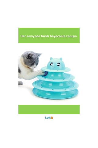 3 Katlı Kedi Oyuncağı Eğlenceli Turntable Kedi Oyunu