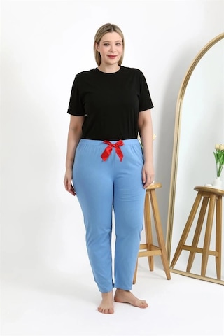 Mtm My The Mall Kadın Pamuklu Büyük Beden Alt Pijama Mavi Mavi