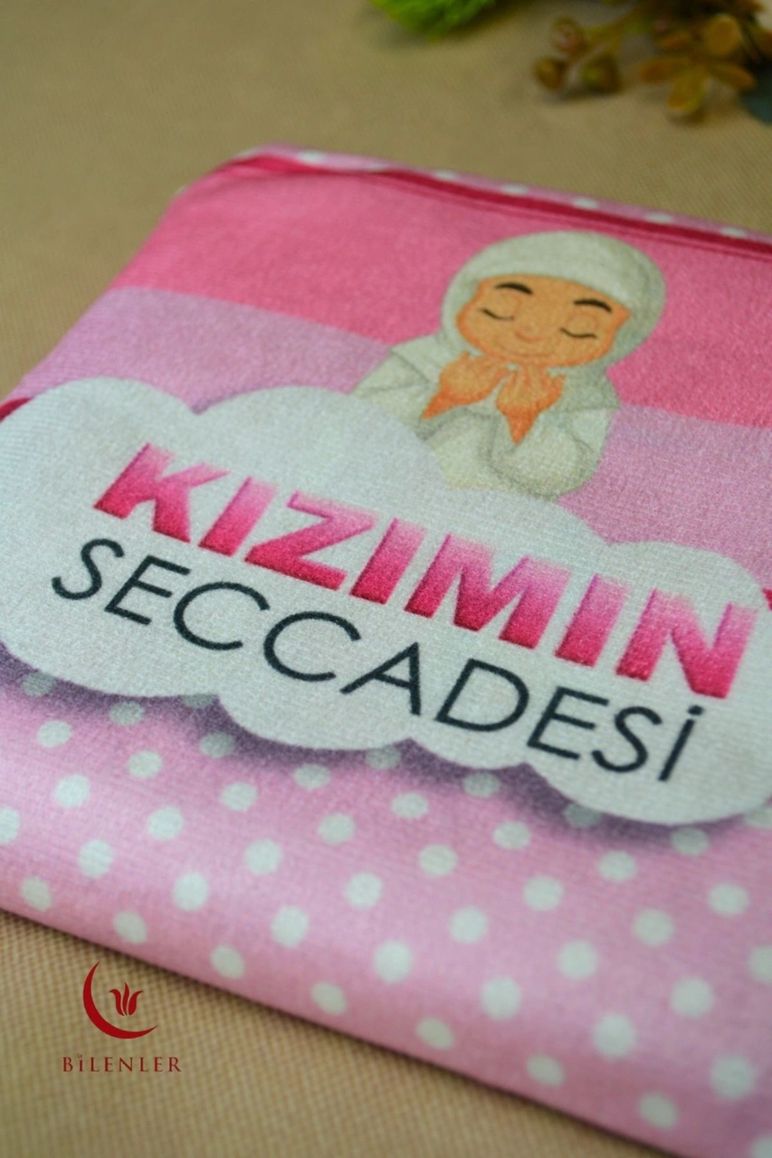 Çantalı Kız Çocuk Seccadesi-kızımın Seccadesi Pembe Pembe