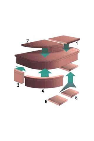 Dekoratif Plastik Taşı Kalıbı Basamak Üst Köşe (5 Adet)