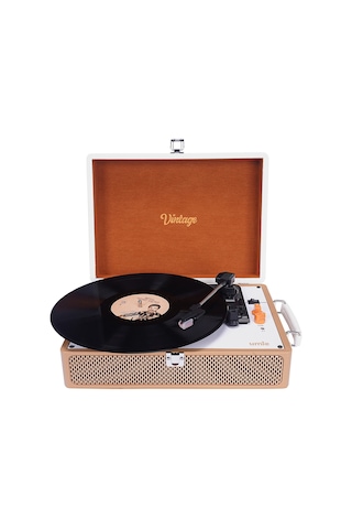 Pikap Müzik Kutusu Vintage Nostaljik Retro Plak Iğne Dahil 3.5mm Bluetooth Aux Hoparlörlü Plak Pikap