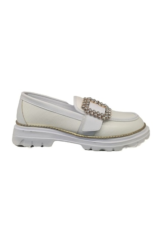 Ventes Kemer Taşlı Kadın Loafer Ayakkabı 989515-5z Beyaz