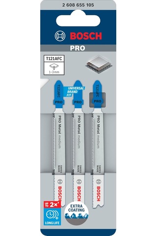3x Pro Metal Medium T121afc Dekupaj Testere Bıçağı Çelik Saclar, Çelik Saclar, Uzunluk 92 Mm, Professional Aksesu