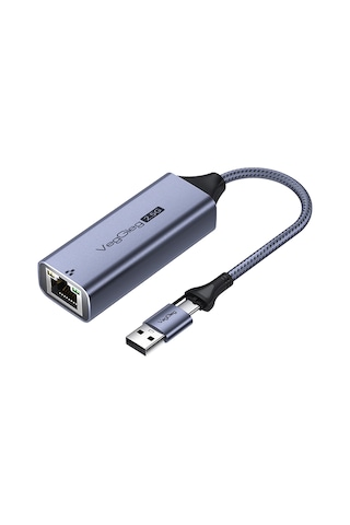Veggieg Usb-a Ve Type-c 2.5g Gigabit Ethernet Dönüştürücü Adaptör