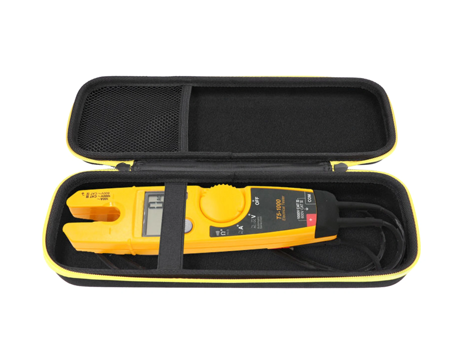 Folinda Fluke T5-1000/t5-600 İçin Taşınabilir Sert Zırhlı Kılıf - Eva Ve Oxford Kumaşı Multimetre Saklama Çantası Siyah Siyah